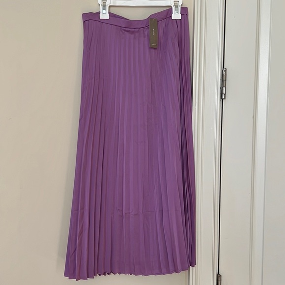 J Crew Pleated Midi Skirt Size 2 Wisteria Purple NEW - Picture 2 of 3
